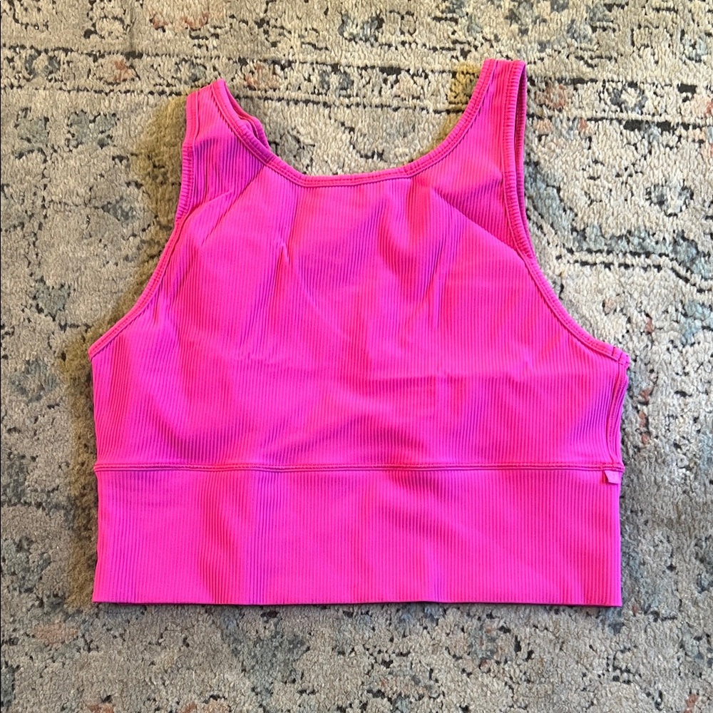 Lululemon Vibrant Pink Ribbed Crop Top